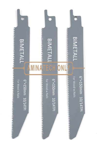 Recip. Saw Blade Bimetal 6" for Cutting Wood & Nails 