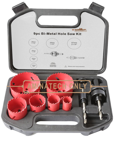 9pc Bi-Metal Hole Saw Kit